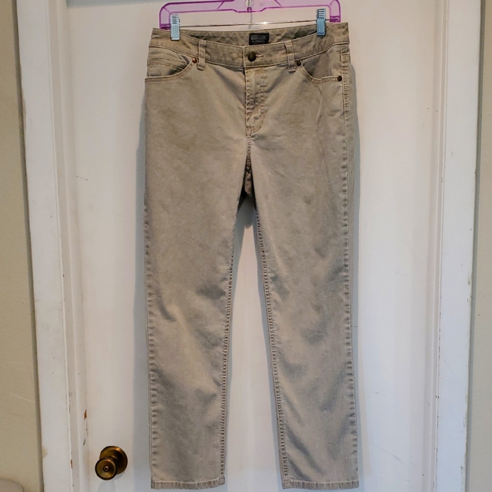 Chico's Beige Straight-Leg Jeans